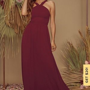 Lulus “air of romance” burgundy gown